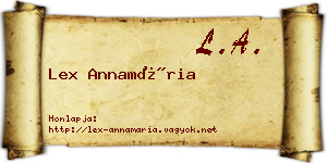 Lex Annamária névjegykártya